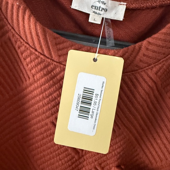 Entro Textured Rust Mini Dress - Picture 3 of 3